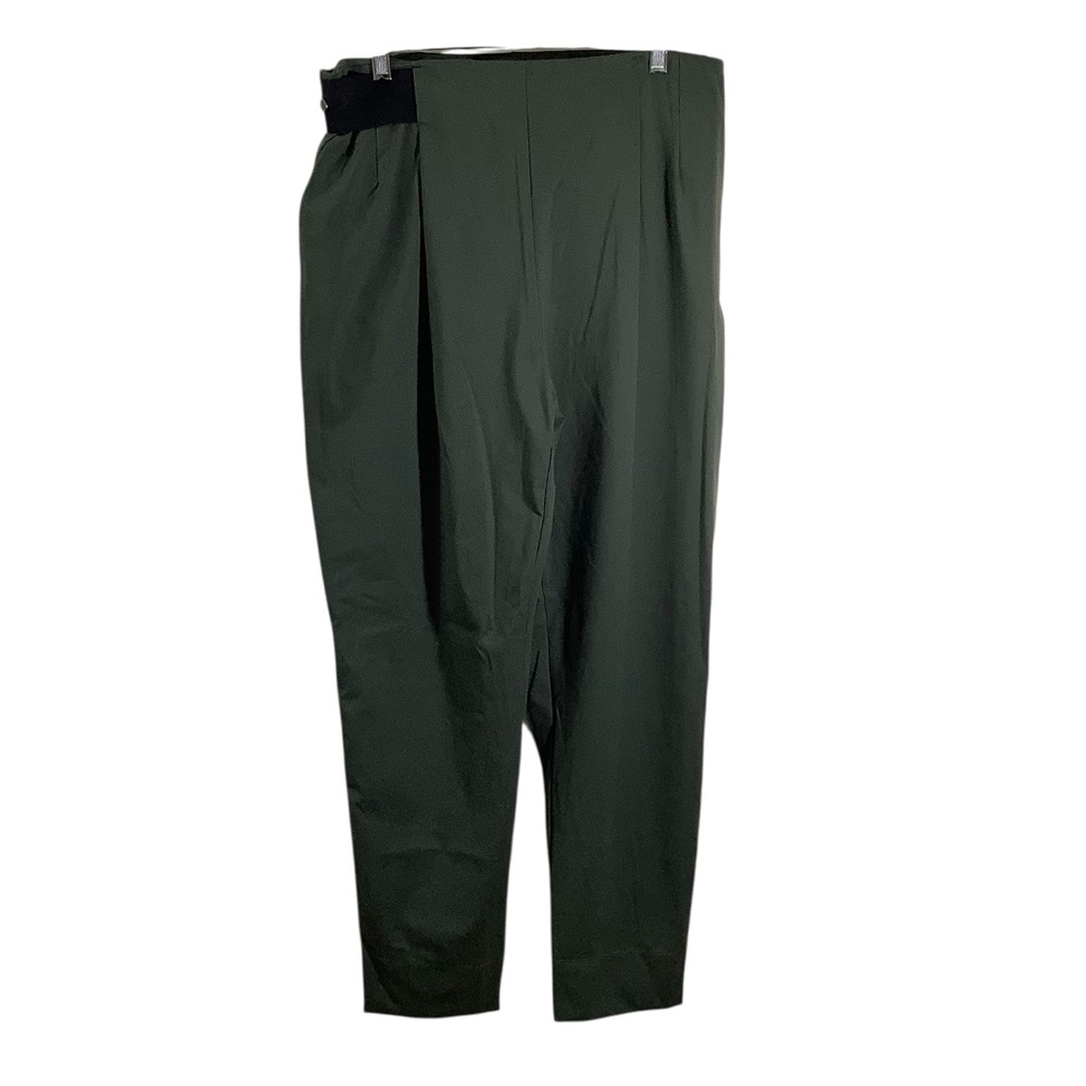 ADAY Women's Pants Turn It Up High Rise Pleated Green - Picture 1 of 8